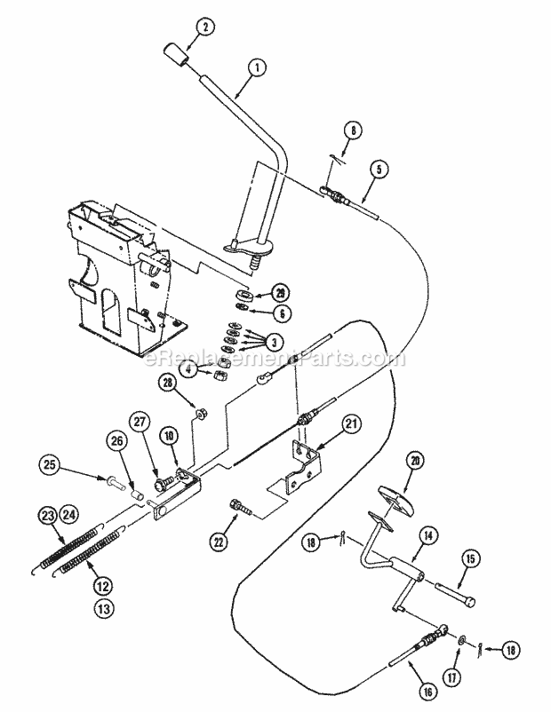 Engine Controls (Gear Drive) Diagram and Parts List for 544-434D100, 545-434D100, 546-434D100 Cub Cadet Lawn Tractor